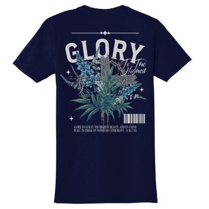 "Glory To The Highest" Navy Adonai T-Shirt, Back Print