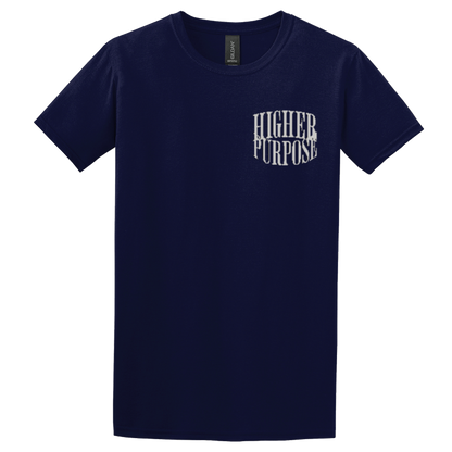 "HIGHER PURPOSE" Navy Adonai T-Shirt, Front Print