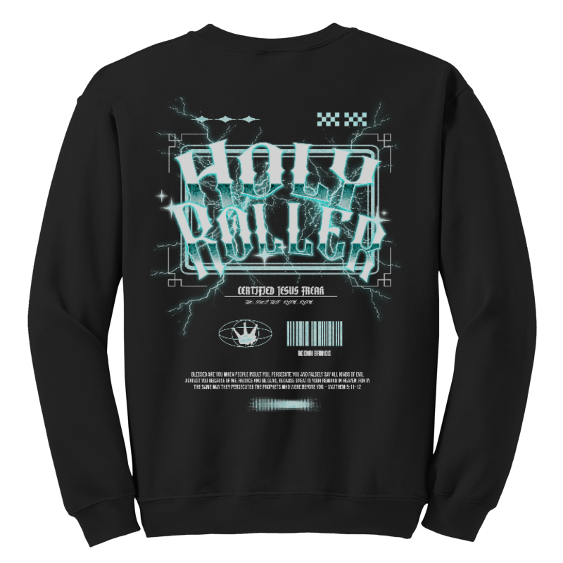 "Holy Roller/CJF" Black Adonai Limited Edition Crewneck, Back Print