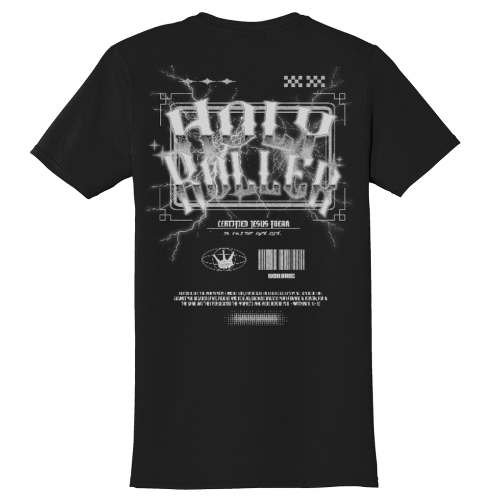 "Holy Roller/CJF" Black Adonai T-Shirt, Back Print