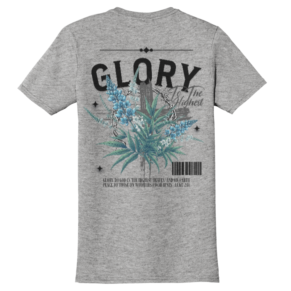 "Glory To The Highest" Grey Adonai T-Shirt, Back Print