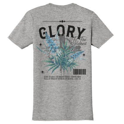 "Glory To The Highest" Grey Adonai T-Shirt, Back Print