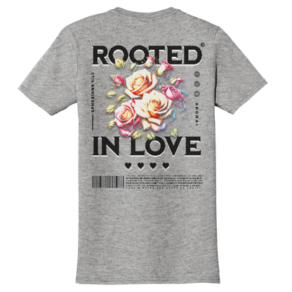 "Rooted In Love" Grey Adonai T-Shirt, Back Print