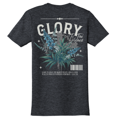 "Glory To The Highest" Heather Grey Adonai T-Shirt, Back Print