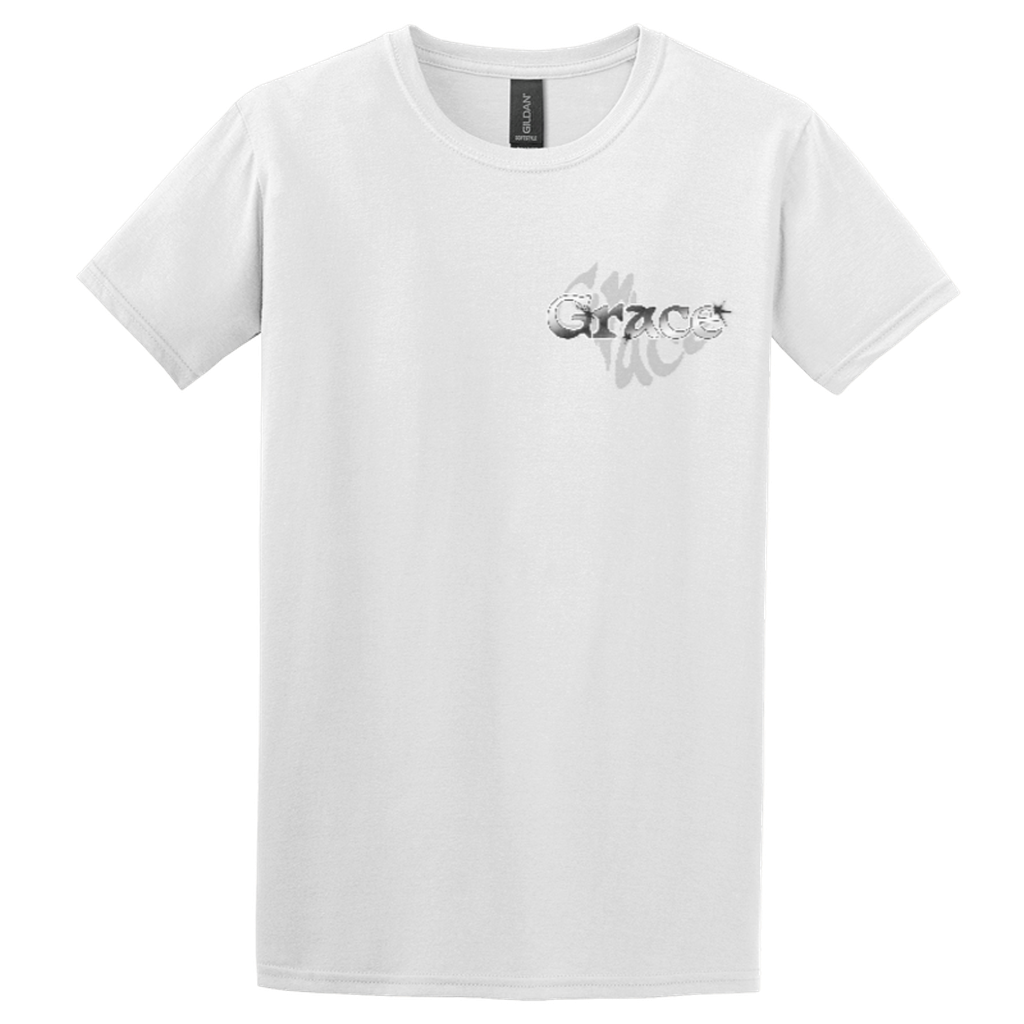 "Give Yourself Grace" White Adonai T-Shirt, Front Print