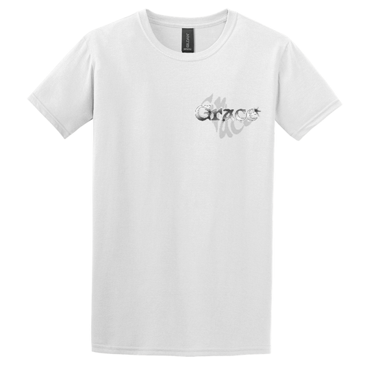 "Give Yourself Grace" White Adonai T-Shirt, Front Print