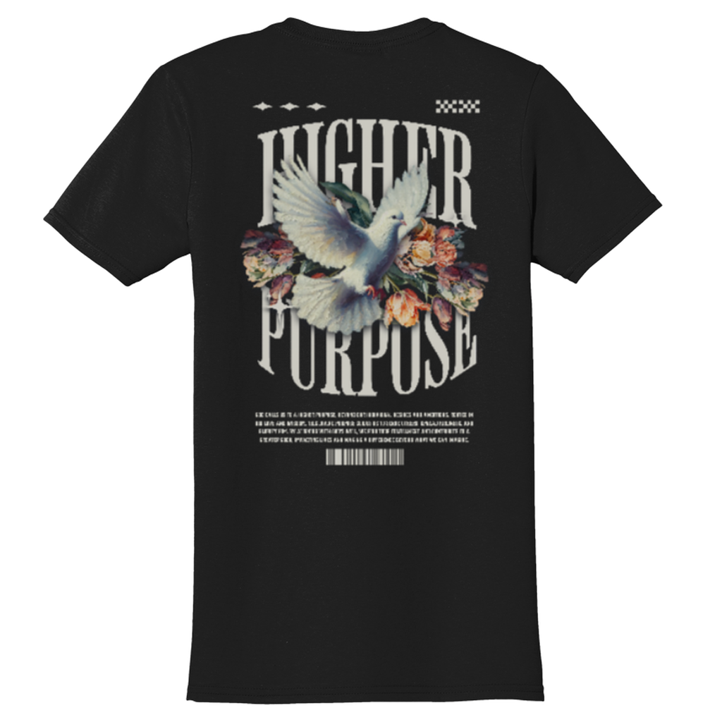 "HIGHER PURPOSE" Black Adonai T-Shirt, Back Print