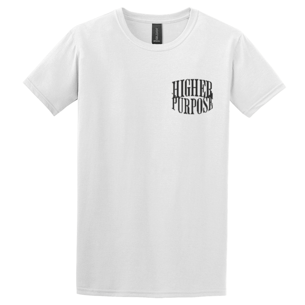 "HIGHER PURPOSE" White Adonai T-Shirt, Front Print