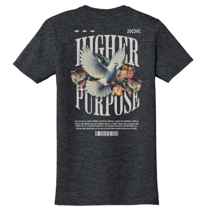 "HIGHER PURPOSE" Heather Grey Adonai T-Shirt, Back Print