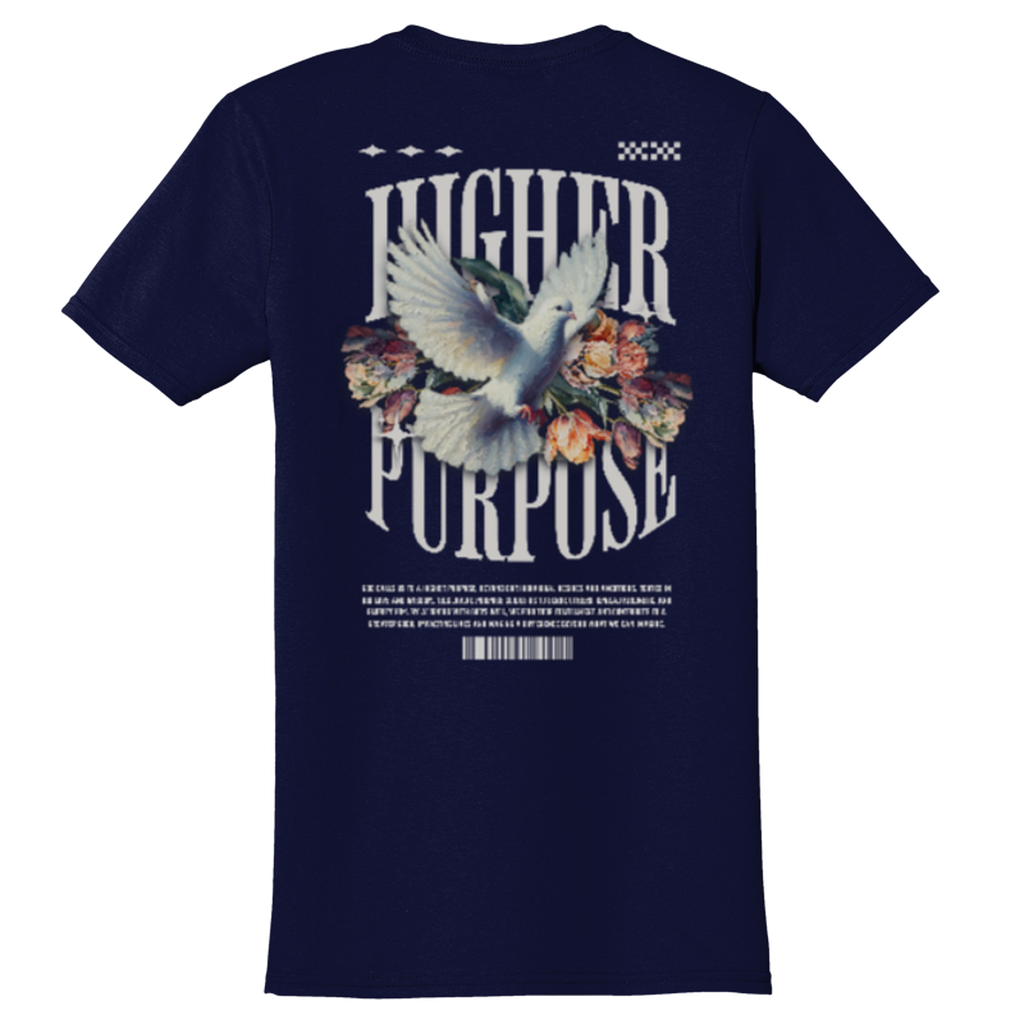 "HIGHER PURPOSE" Navy Adonai T-Shirt, Back Print