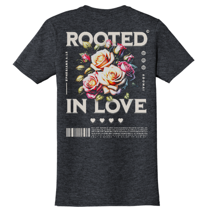 "Rooted In Love" Heather Grey Adonai T-Shirt, Back Print