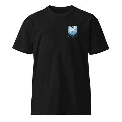 "MTWRSHP" Black/Baby Blue Adonai Tee, Front Print