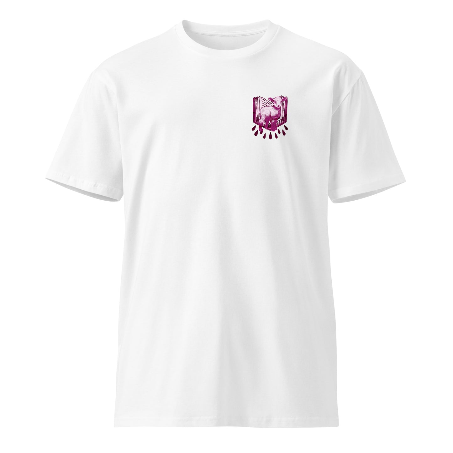 "MTWRSHP" White/Rosado Adonai Tee, Front Print